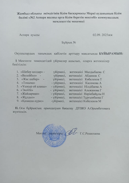 Сыныптан тыс үйірмелер