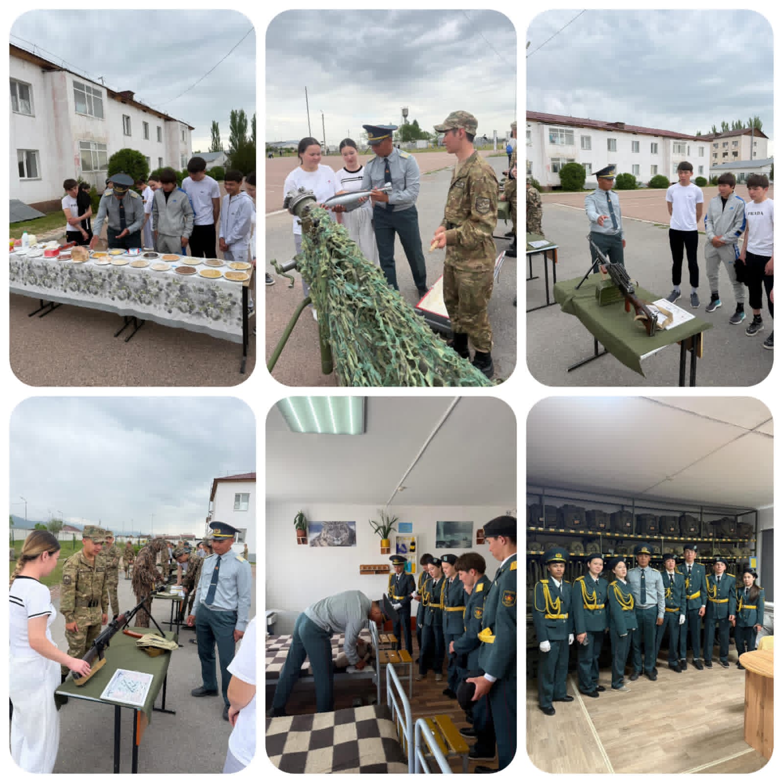 Мектеп оқушылары мен алғашқы әскери дайындық пәнінің мұғалімі Меркі ауданының № 11971 әскери бөлім базасына  барып, әскери қызметшілердің күнделікті өмірімен танысты.